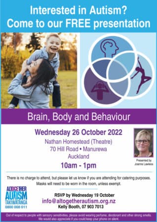 26 Oct Auckland - Brain. Body and Behaviour