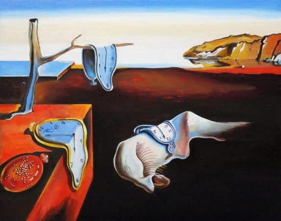 Stock image shows a copy of a Dali oil painting